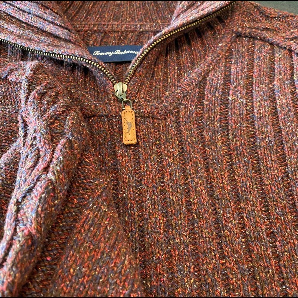 Tommy Bahama Ribbed Knit 1/4 Zip Sweater